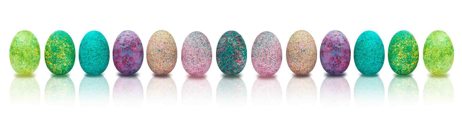 A selection of painted eggs